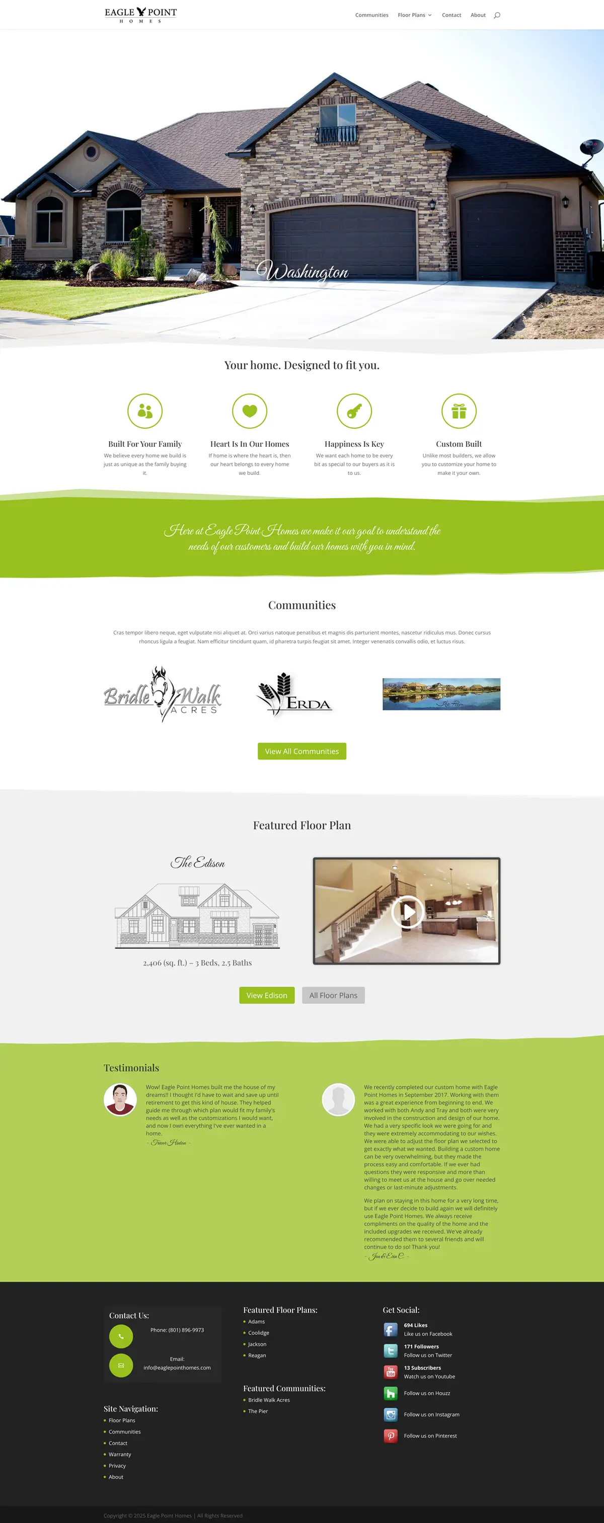 Utah Custom Home Builder homepage before