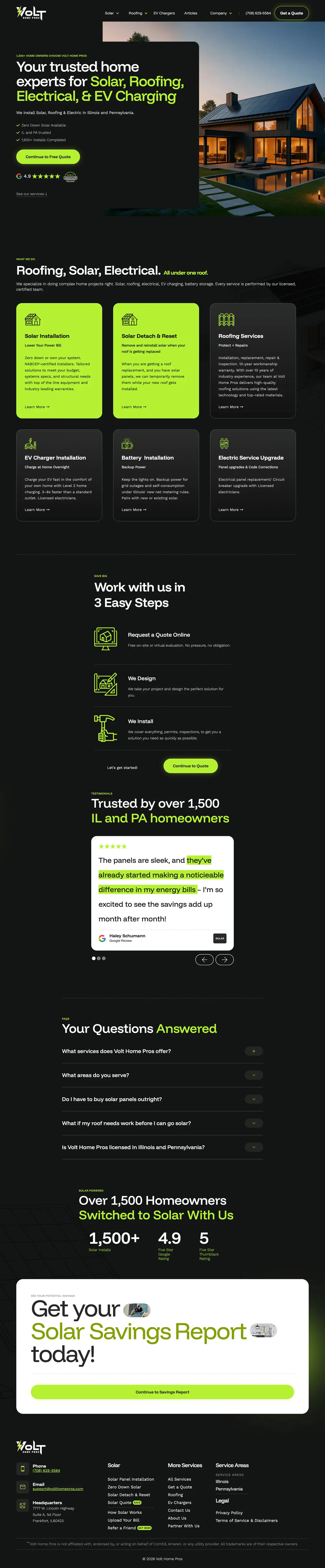 Solar Company in IL homepage after